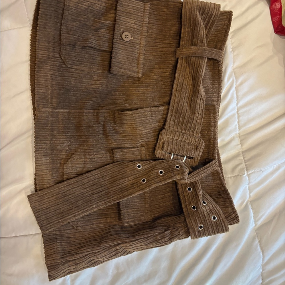 Brown Ribbed Knit Sweater